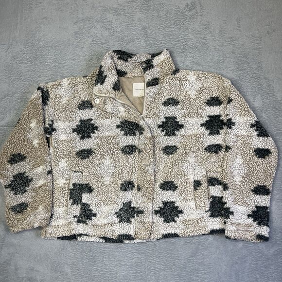 Thread + Supply Sherpa Fluffy Fleece Aztec Jacket Womens Sz XL Boho Southwest - Picture 9 of 14